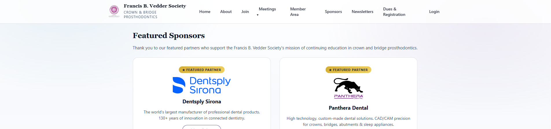 Screenshot of veddersociety.com